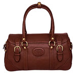 Leather bag with brass hardware, Ghurka.