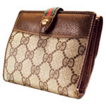 1970s leather-trimmed canvas wallet, Gucci.