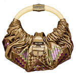 Metallic suede bag with bold embroidery, Jimmy Choo.