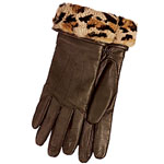 Leather-and-faux-fur gloves, La Crasia.