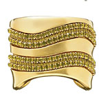 22kt-gold-plated cuff with Swarovski crystals, Linda Levinson.