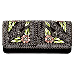 Embroidered satin clutch, Rickard Shah.