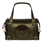 Pearlized pebbled leather bag, Sondra Roberts.