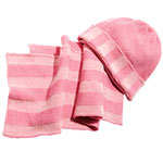 Cashmere hat and scarf (all profits go to the Breast Cancer Research Fund), 