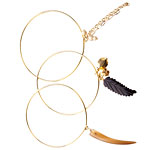 Sterling-silver bangle with 18kt-gold vermeil and horn, Girlshop.