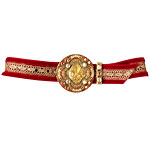 Velvet and metallic lace belt with rhinestone buckle, Leatherock.