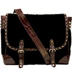 Velvet messenger bag, Pink Moon.