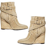 Suede with buckle strap wedge boots, Balenciaga by Nicolas Ghesqui.