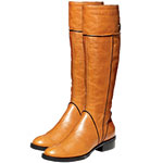 Leather flat boots, Emporio Armani.