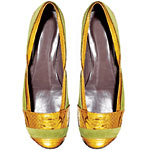 Snakeskin and suede ballerina flats (available in September), Georgina Goodman.