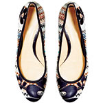 Cotton and leather ballerina flats (available in September), Missoni.