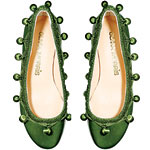 Leather with silk edging ballerina flats, Olivia Morris.