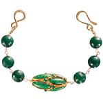 Bracelet of green onyx and enamel, Stacey G. Jewelry.