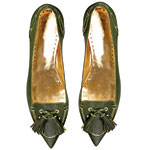 Calf leather with tassels pointy-toe flats, A. Testoni.