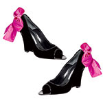 Velvet wedges with silk bow, Brian Atwood.