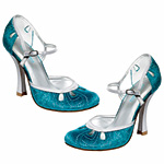 Velvet stilettos with satin trim, Exchange by Charles David.