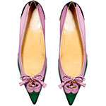 Leather pointy-toe flats, Herm.