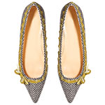 Wool with velvet trim pointy-toe flats, J. Crew.