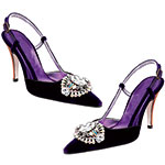 Velvet stilettos, Christian Lacroix.