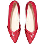 Leather pointy-toe flats, LD Tuttle.