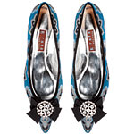 Metallic brocade flats, Rafe.
