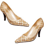 Metallic woven leather pumps, Stephane K.