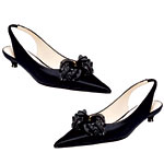 Satin kitten-heel pumps, Will's Fancy.