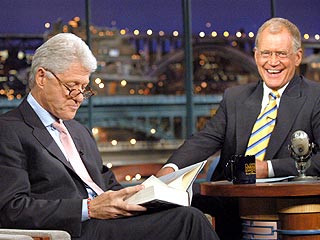 Clinton Delivers Baby Gift to Letterman