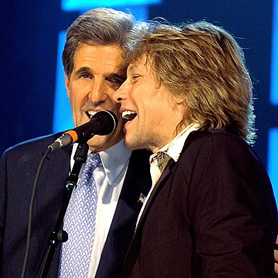 SING-ALONG  photo | John Kerry, Jon Bon Jovi