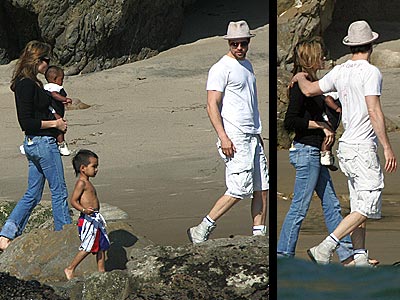 angelina jolie and brad pitt on beach