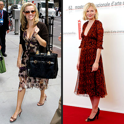TREND: PRINTED DRESSES photo | Kirsten Dunst, Reese Witherspoon