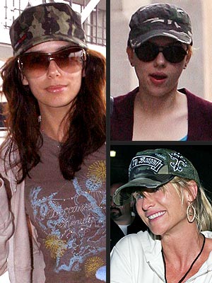 WORST: CAMOUFLAGE CAPS photo | Eva Longoria, Nicollette Sheridan, Scarlett Johansson
