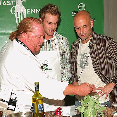 TASTE BUDS photo | Andre Agassi, Andy Roddick, Mario Batali