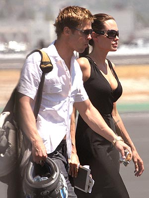 SMOOTH LANDING  photo | Angelina Jolie, Brad Pitt