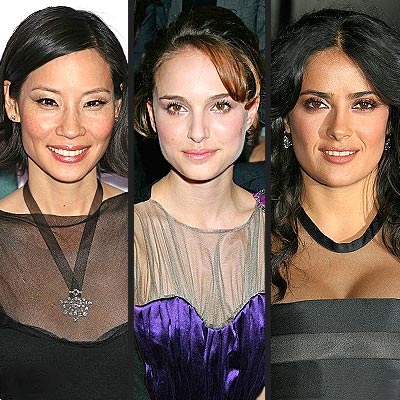 SHEER NECKLINES photo | Lucy Liu, Natalie Portman, Salma Hayek