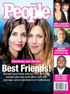  photo | Kids & Family Life, Marriage, Friends, Courteney Cox Cover, Jennifer Aniston Cover, Coping and Overcoming Illness, TV on Covers, Ashton Kutcher, Courteney Cox, Demi Moore, Jennifer Aniston, Richard Chamberlain, Ruben Studdard