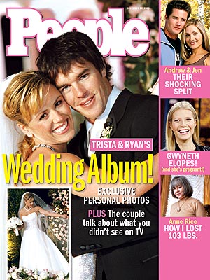 photo | Couples, Weddings, The Bachelor, Celebrity Wedding Albums, Ryan Sutter Cover, TV on Covers, Trista Rehn Cover, Andrew Firestone, Anne Rice, Gwyneth Paltrow, Jen Schefft, Ryan Sutter, Trista Rehn