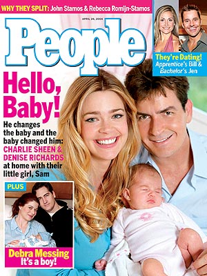  photo | Babies, Charlie Sheen Cover, Denise Richards Cover, Bill Rancic, Charlie Sheen, Debra Messing, Denise Richards, Jen Schefft