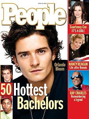  photo | Hottest Bachelors on Covers, Orlando Bloom Cover, Courteney Cox, Jake Gyllenhaal, Nancy Reagan, Orlando Bloom, Pharrell Williams, Ray Charles