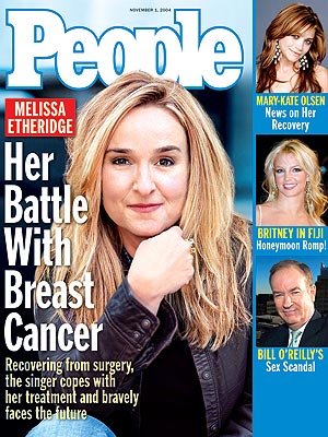 photo | Cancer, Melissa Etheridge Cover, Coping and Overcoming Illness, Rock Stars, Bill O'Reilly, Britney Spears, Mary-Kate Olsen, Melissa Etheridge