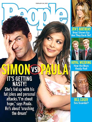  photo | Feuds, Reality TV, American Idol, 2000, Paula Abdul Cover, Simon Cowell Cover, American Idol, Bill Cosby, Jennifer Aniston, Paula Abdul, Prince Harry, Prince William, Simon Cowell