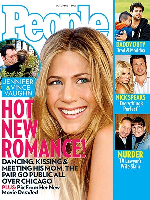  photo | Hook Ups, Jennifer Aniston Cover, Real People Stories, Brad Pitt, Jennifer Aniston, Jessica Simpson, Maddox Jolie-Pitt, Nick Lachey, Vince Vaughn