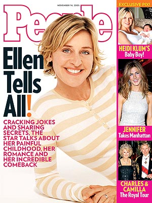  photo | Coming Out Stories, The Ellen DeGeneres Show, Ellen Degeneres Cover, Famous Comedians, Camilla Parker Bowles, Ellen DeGeneres, Heidi Klum, Jennifer Aniston, Prince Charles