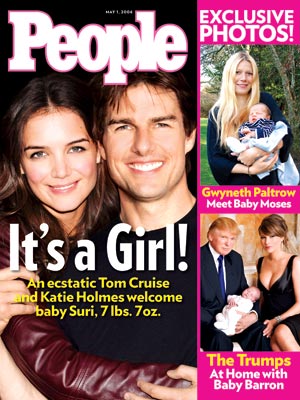  photo | Birth Announcements, Katie Holmes Cover, Proud Papas, Tom Cruise Cover, Donald Trump, Gwyneth Paltrow, Katie Holmes, Melania Trump, Tom Cruise