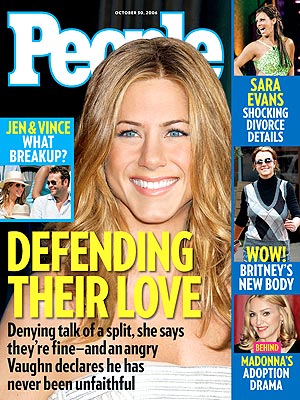  photo | Couples, Jennifer Aniston Cover, Britney Spears, Jennifer Aniston, Madonna, Sara Evans, Vince Vaughn