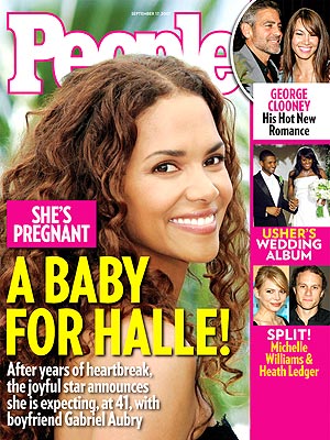  photo | Couples, Pregnancy, Halle Berry Cover, Mid-Life Mommas, Gabriel Aubry, George Clooney, Halle Berry, Michelle Williams, Tameka Foster, Usher