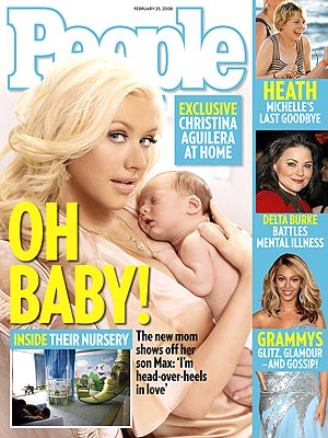  photo | Babies, Grammy Awards 2008, Christina Aguilera Cover, Young Hollywood Moms, Beyonce Knowles, Christina Aguilera, Delta Burke, Michelle Williams