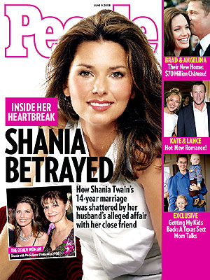  photo | Affairs, Breakups, Shania Twain Cover, Angelina Jolie, Brad Pitt, Kate Hudson, Lance Armstrong, Shania Twain
