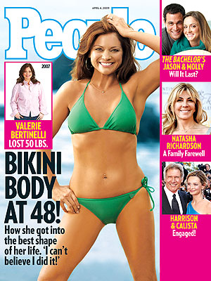  photo | Diet & Fitness, Celebrity Weight Loss, Show Some Skin, Valerie Bertinelli Cover, Calista Flockhart, Harrison Ford, Jason Mesnick, Natasha Richardson, Valerie Bertinelli