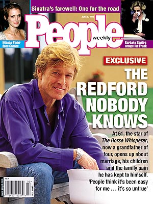  photo | Kids & Family Life, Robert Redford Cover, Barbara Sinatra, Robert Redford, Winona Ryder